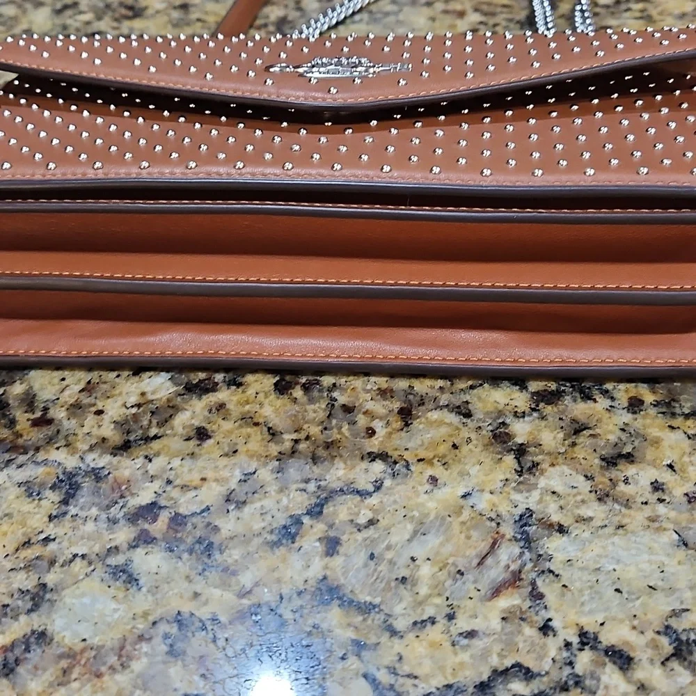 NWT Coach Klare‎ Envelope Crossbody Bag With Silver Rivets 2 Way Chain Strap